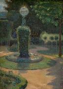 Johannes Martini Park mit Skulptur und Lampe oil painting picture wholesale